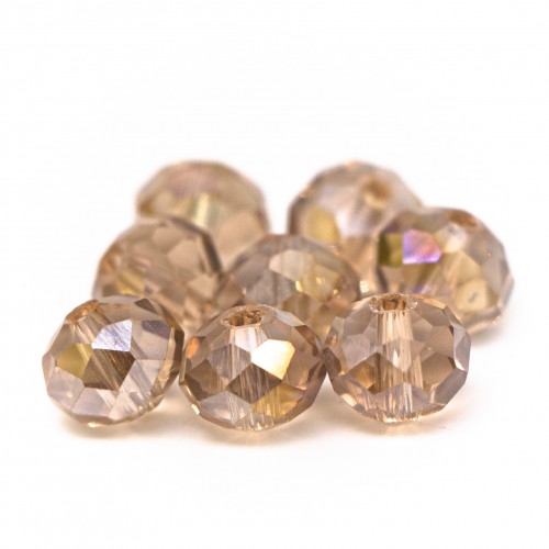 Бусины рондели 8*6мм (ореховый прозрачный)